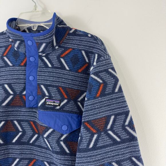 Patagonia Synchilla Snap-T blue pullover Y-L/12 - Picture 3 of 12